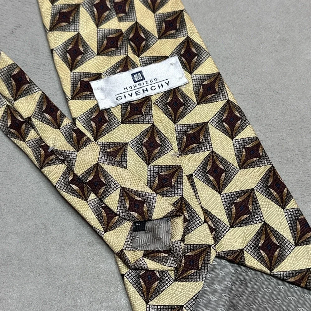 Vintage Monsieur Givenchy Designer Necktie Geometric